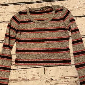 Saint Grace Gray NWOT Orange Crop Long Sleeve Tee